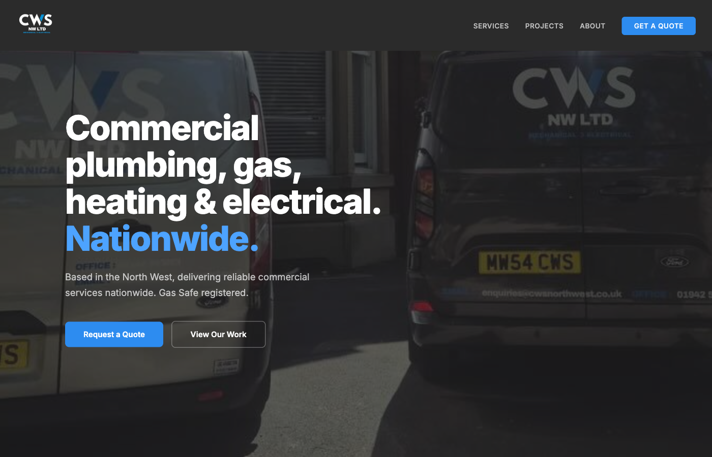 CWS NW Ltd website built by rendrd