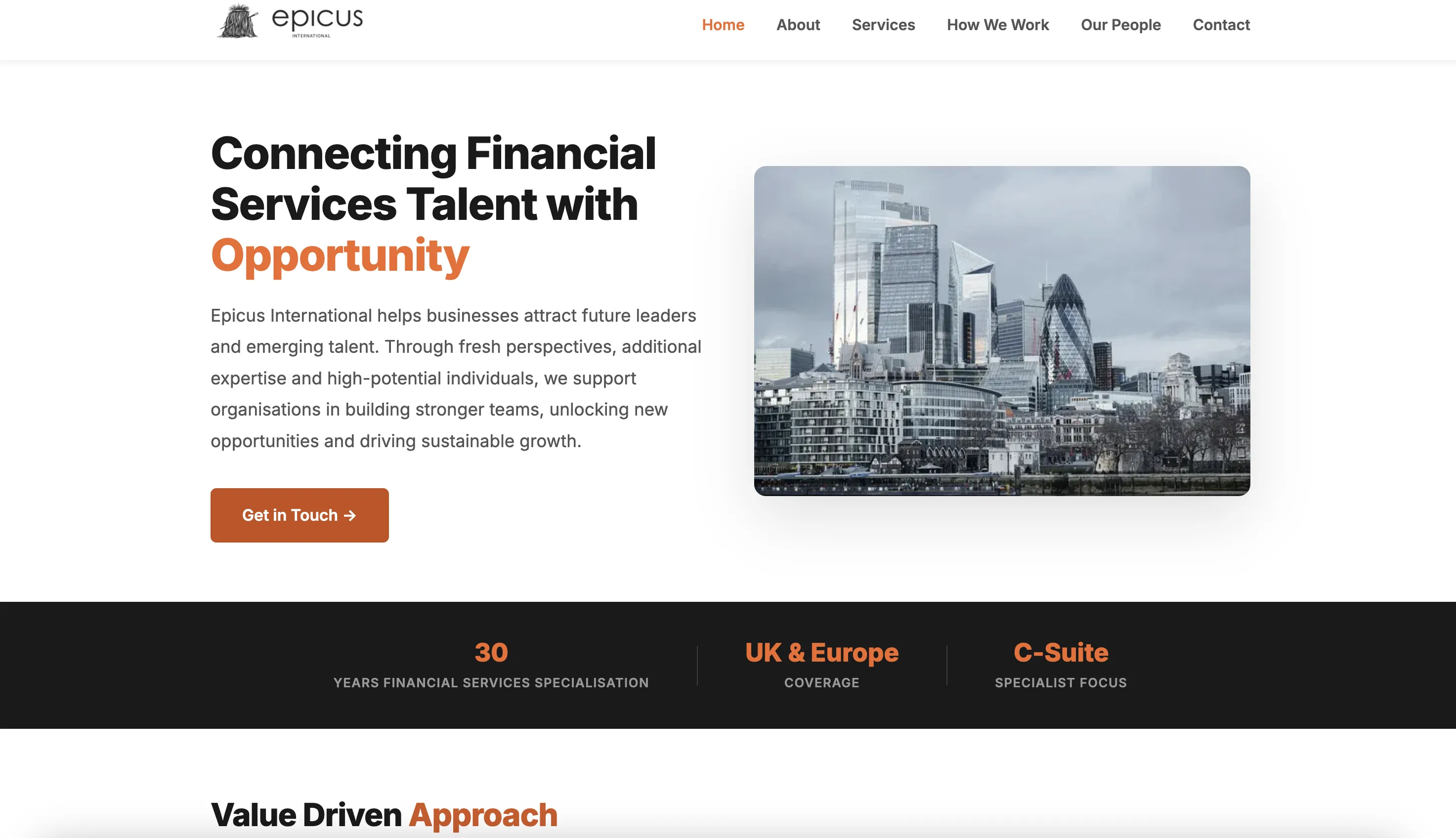 Epicus International website built by rendrd